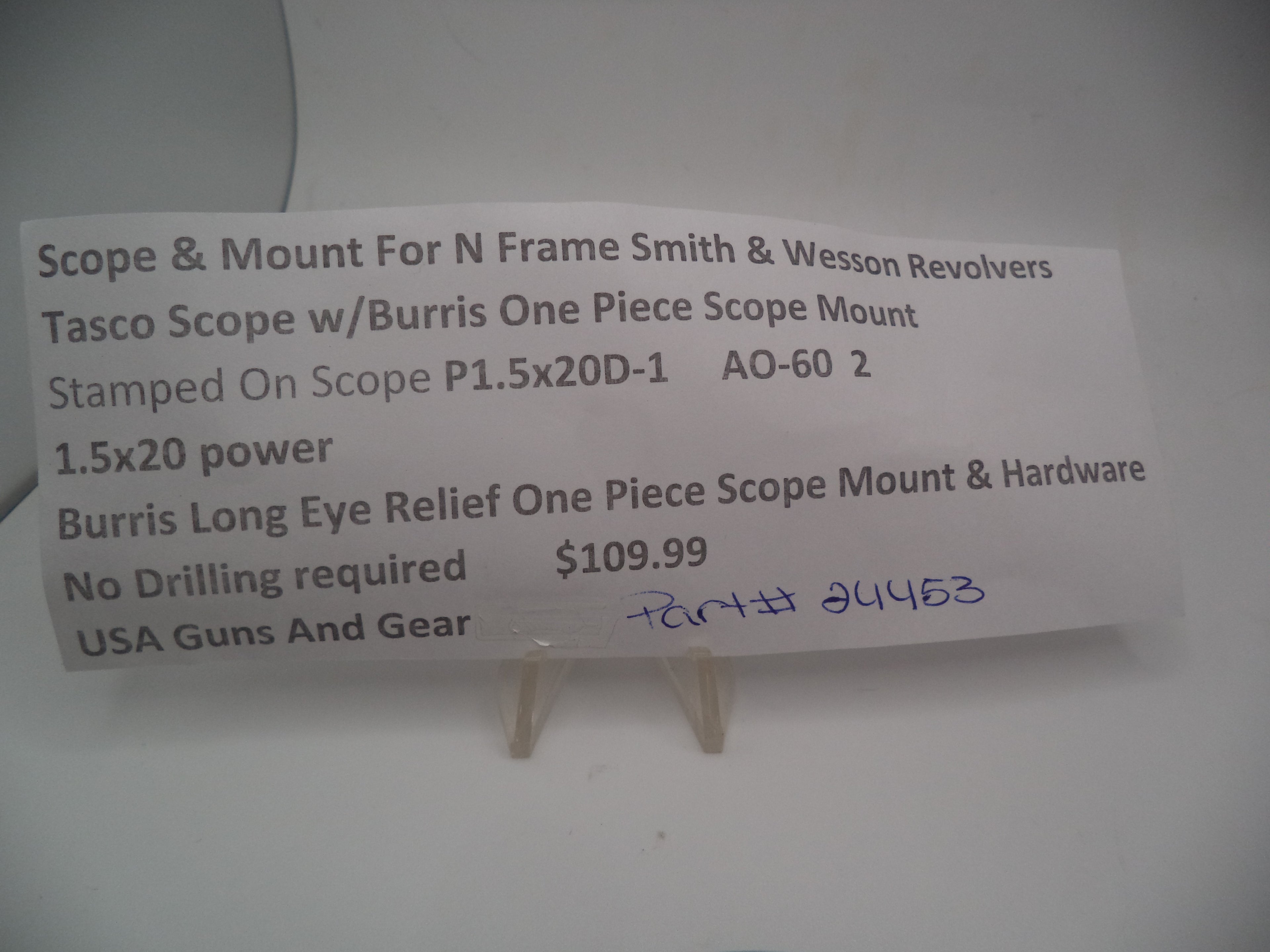 24453 Smith & Wesson Revolvers N Frame Tasco Scope W/ Burris Mount