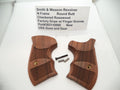 Smith & Wesson N Frame Checkered Rosewood Grips with Finger Grooves - Round Butt Only - Factory New Part 383110000