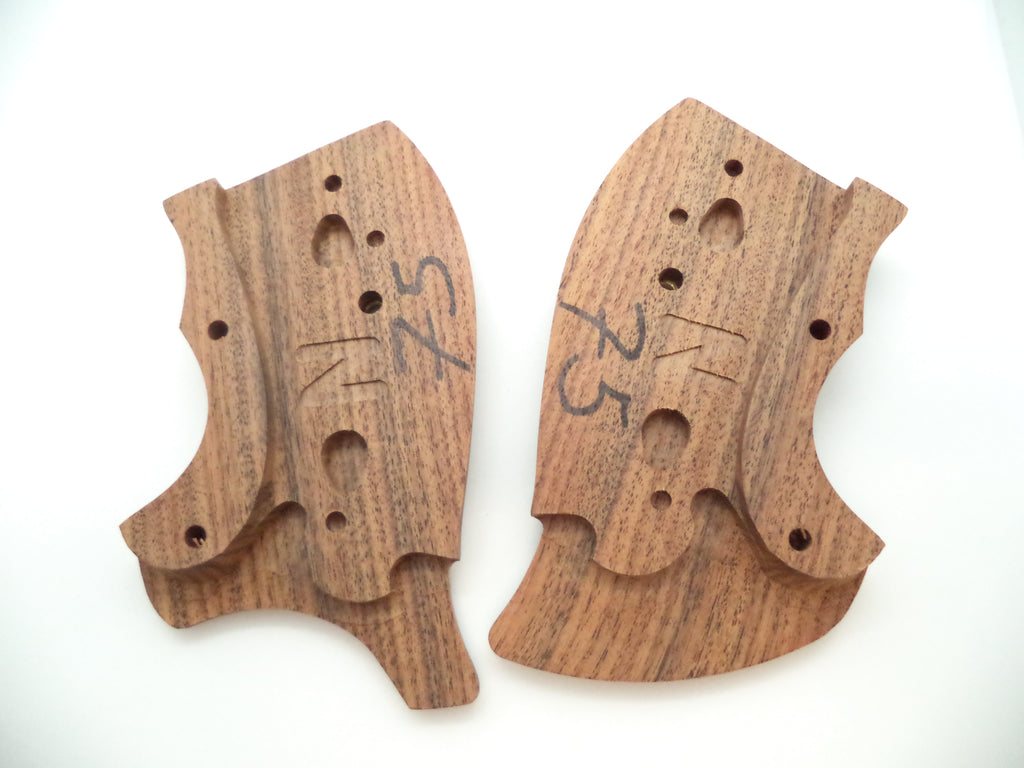 Smith & Wesson N Frame Checkered Rosewood Grips with Finger Grooves - Round Butt Only - Factory New Part 383110000