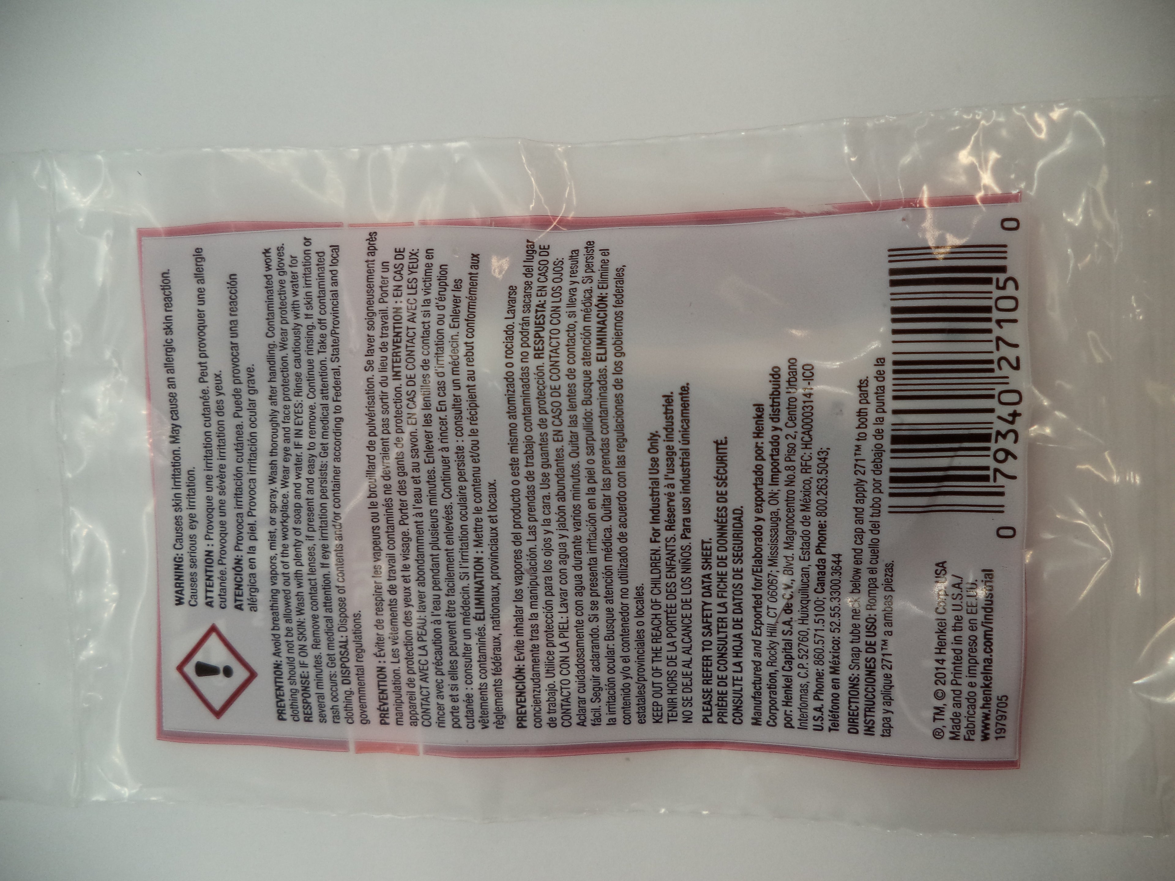 27105 Loctite 271 Threadlocker Red High Strength