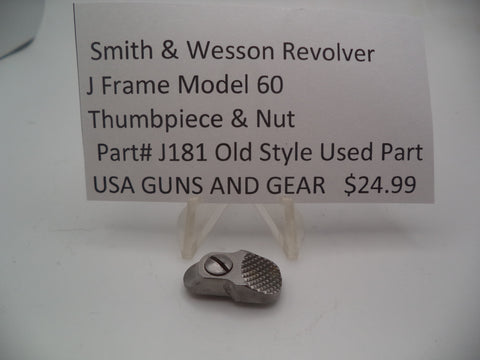 J181 Smith & Wesson J Frame Model 60 Used Thumb Piece & Nut Stainless