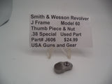 J606 Smith & Wesson J Frame Model 60 Used Thumb Piece & Nut Stainless