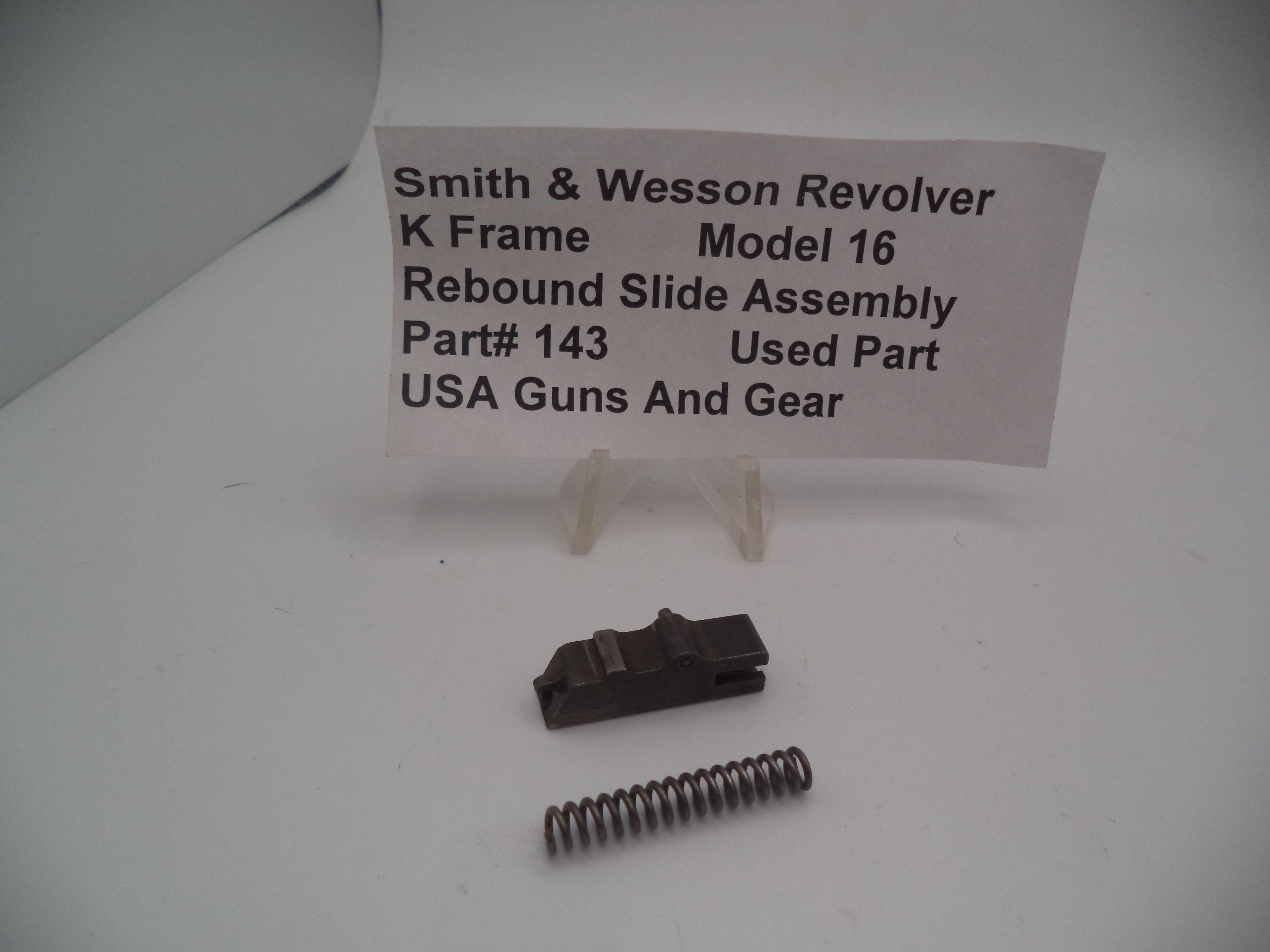 143 Smith and Wesson K Frame Model 16 Rebound Slide & Spring Used .32