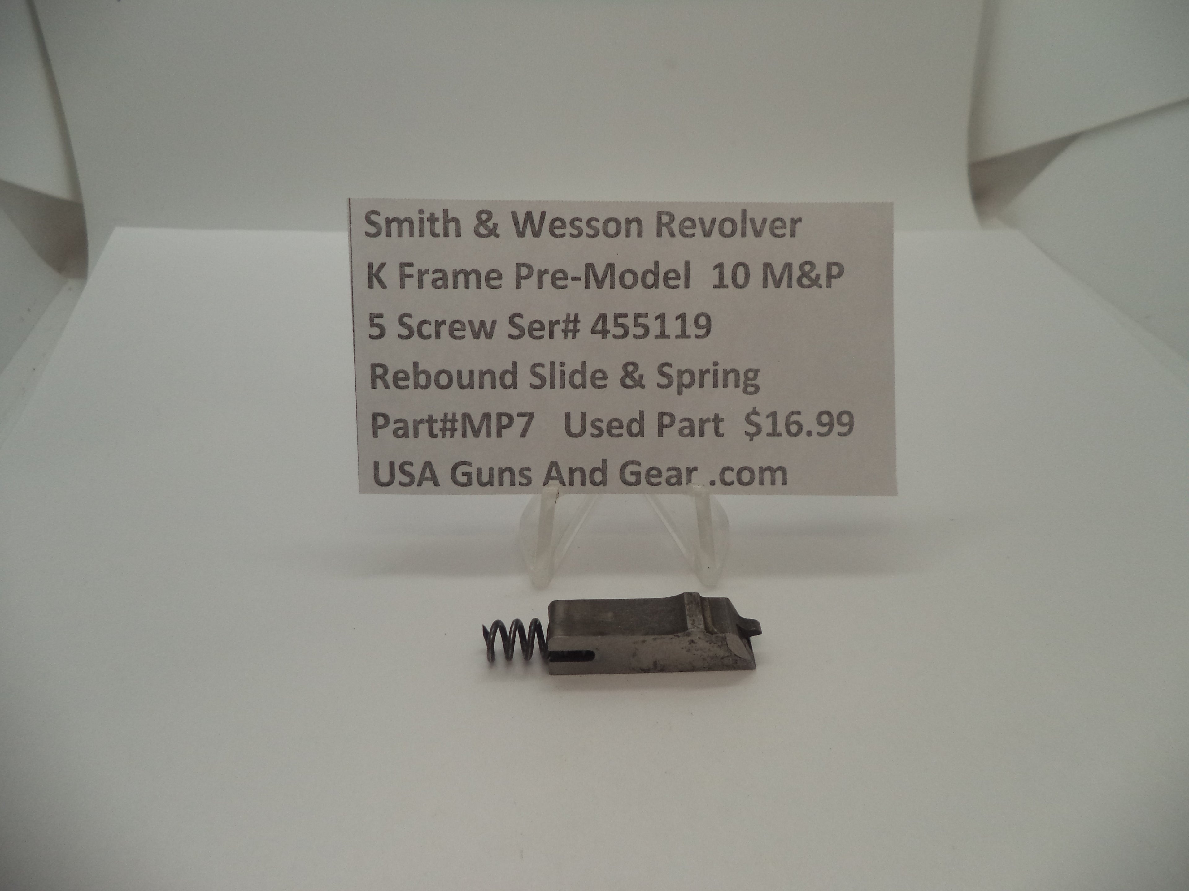MP7 Smith & Wesson K Frame Pre Model 10 M&P Used Rebound Slide & Spring