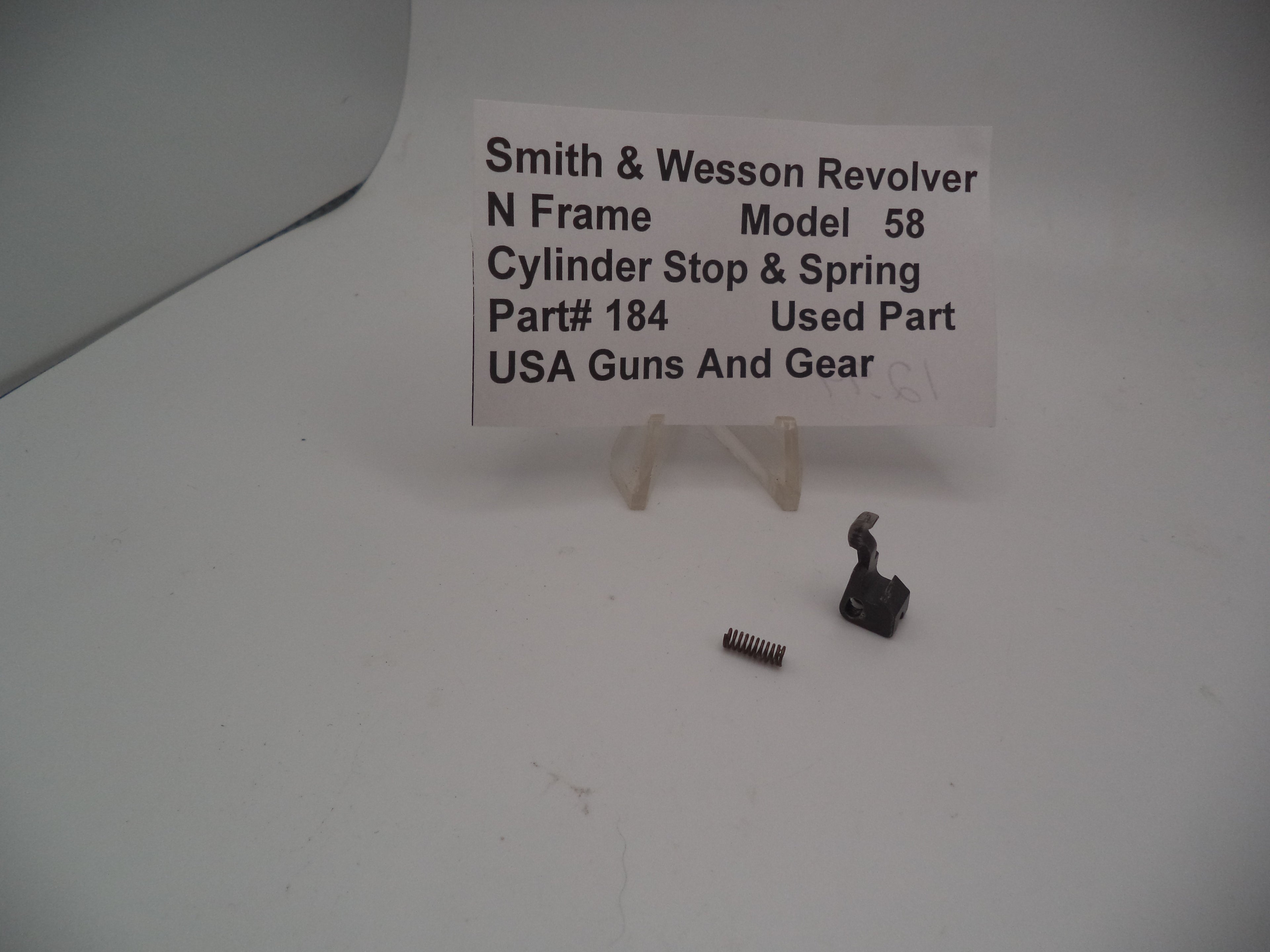 Smith & Wesson N Frame Cylinder Stop & Spring - Model 58 - Used - .41 Magnum 184