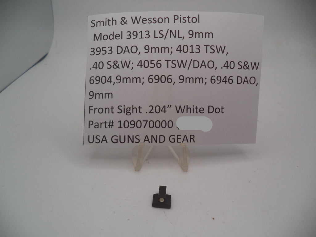 109070000 S&W Pistol Model 3913 , 9mm Front Sight .206" White Dot