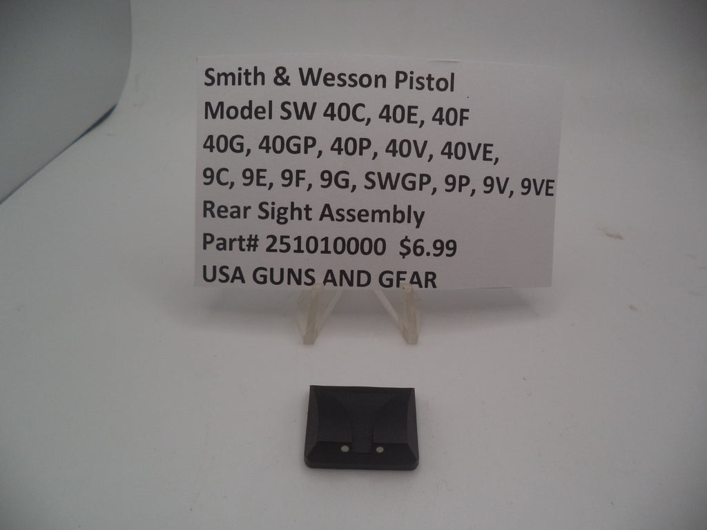 Smith & Wesson OEM Rear Sight Assembly - Part #251010000 | Fits Sigma 9mm/.40 S&W Models