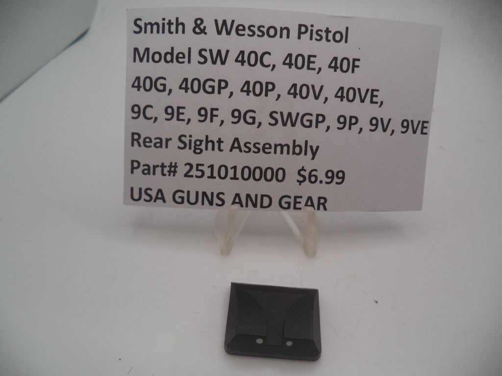 Smith & Wesson OEM Rear Sight Assembly - Part #251010000 | Fits Sigma 9mm/.40 S&W Models
