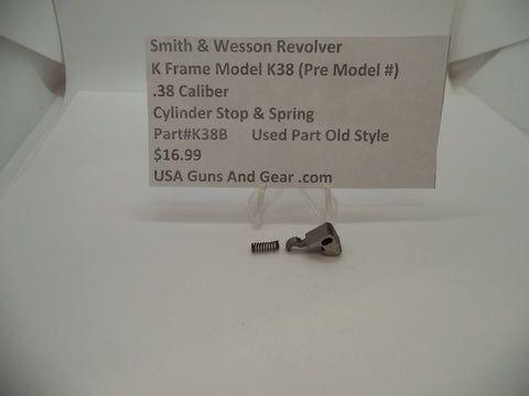 K38B Smith & Wesson K Frame Model K38 Used Cylinder Stop & Spring .38 Caliber