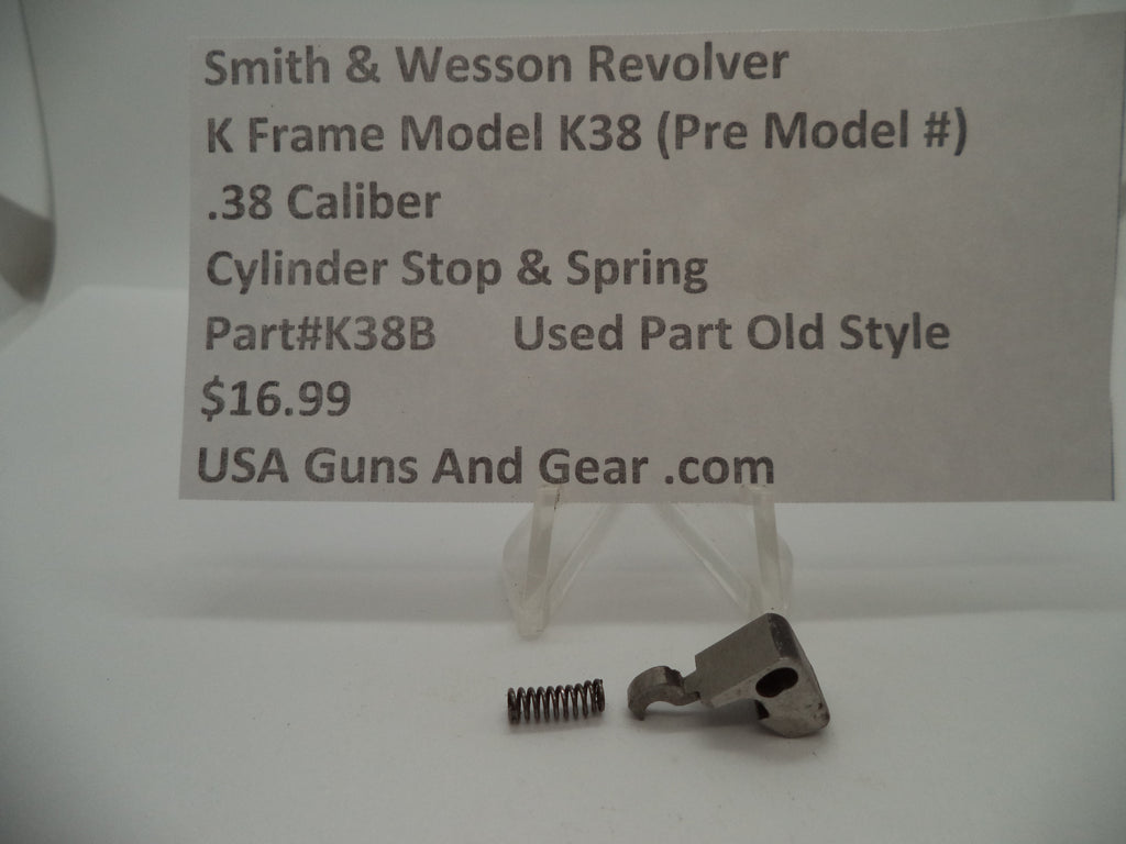 K38B Smith & Wesson K Frame Model K38 Used Cylinder Stop & Spring .38 Caliber
