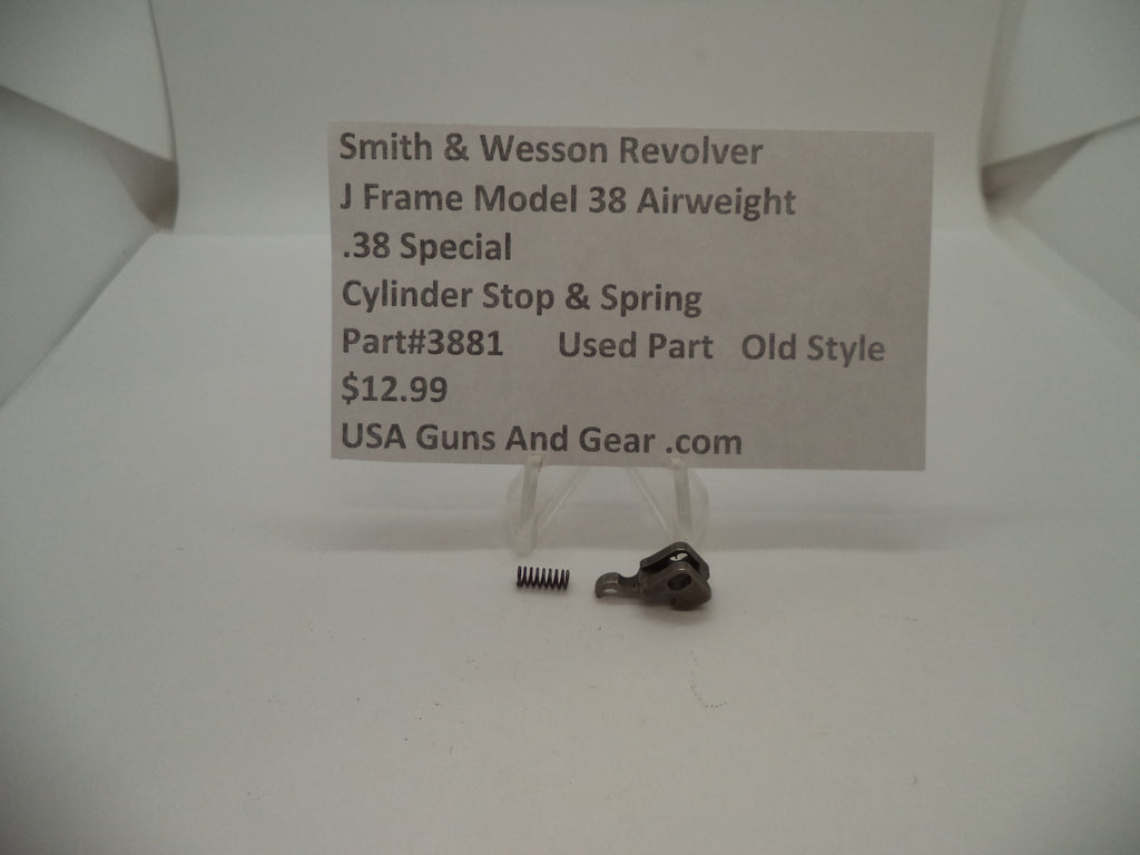 3881 Smith & Wesson J Frame Model 38 Airweight Cylinder Stop & Spring