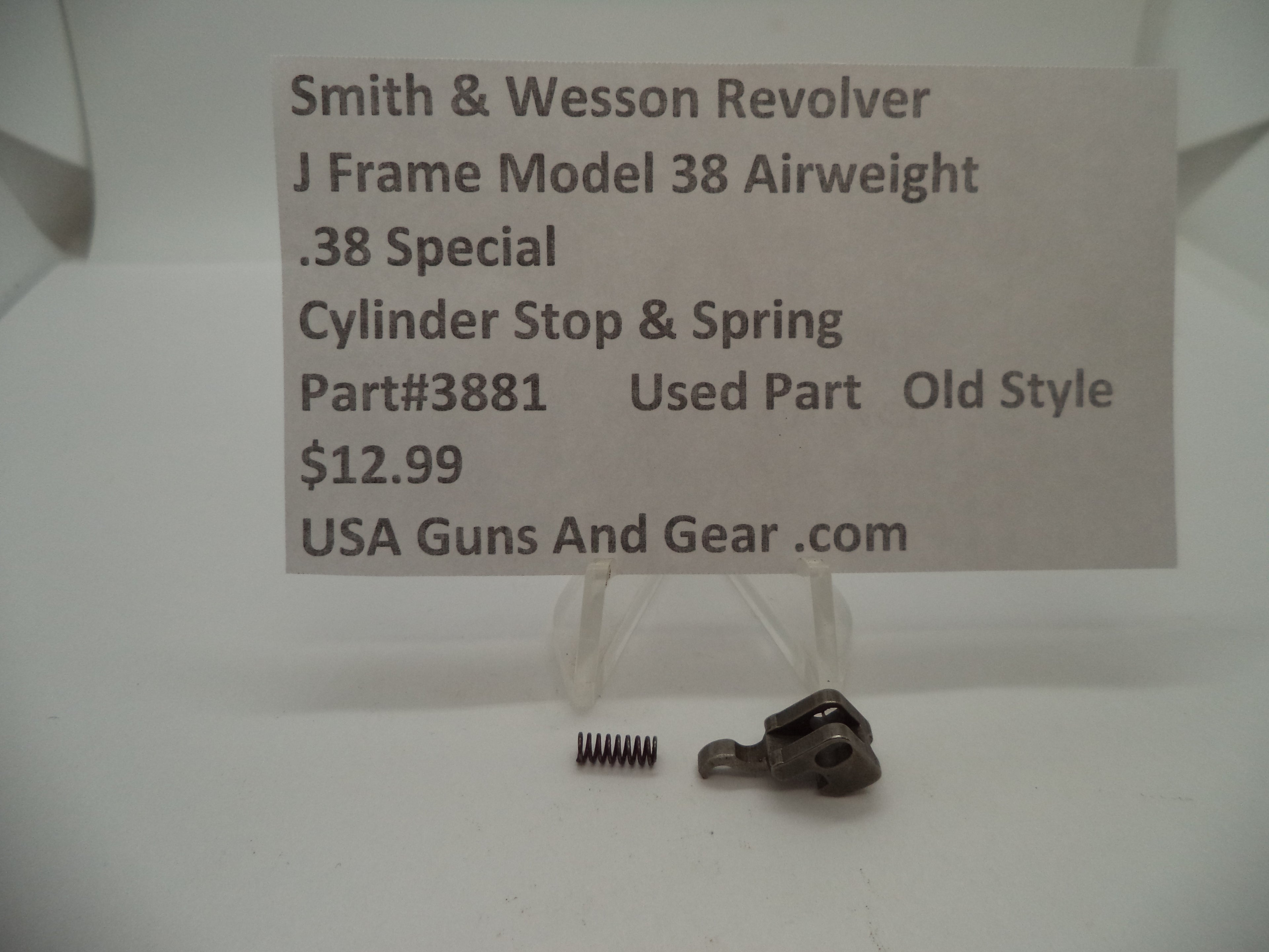 3881 Smith & Wesson J Frame Model 38 Airweight Cylinder Stop & Spring