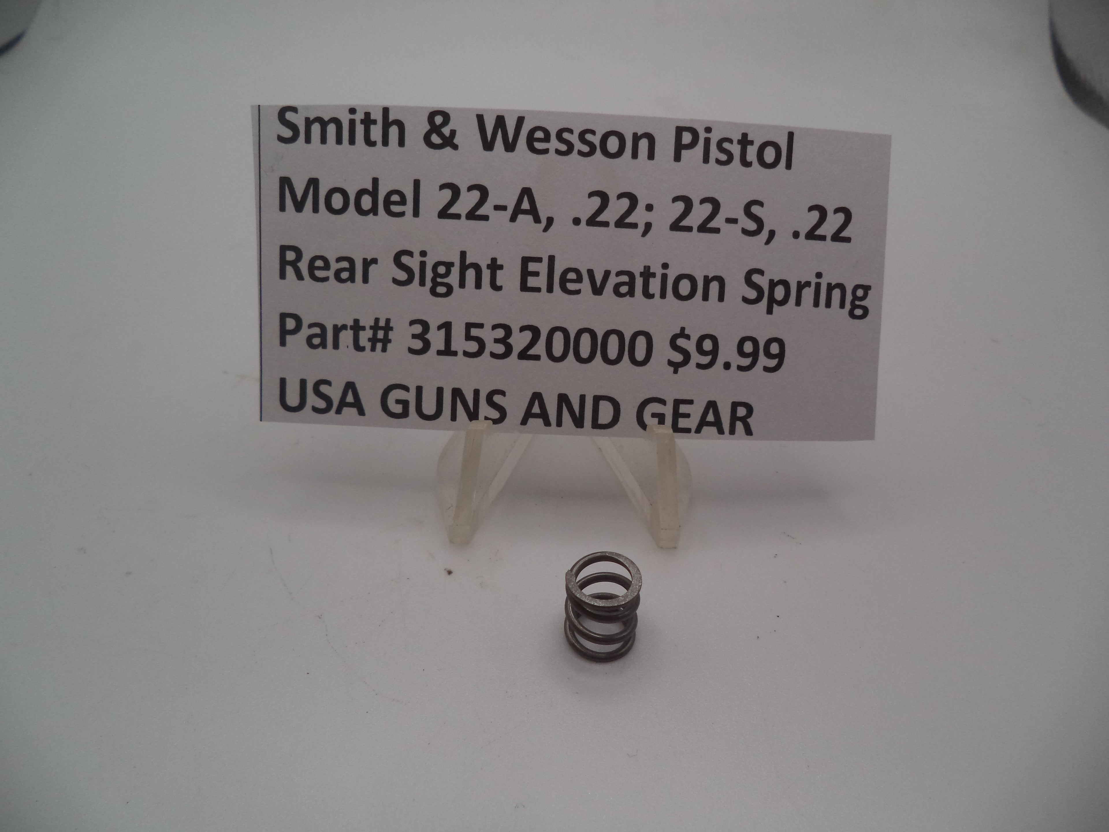 315320000 S&W Pistol  Model 22-A, 22-S Rear Sight Elevation Spring