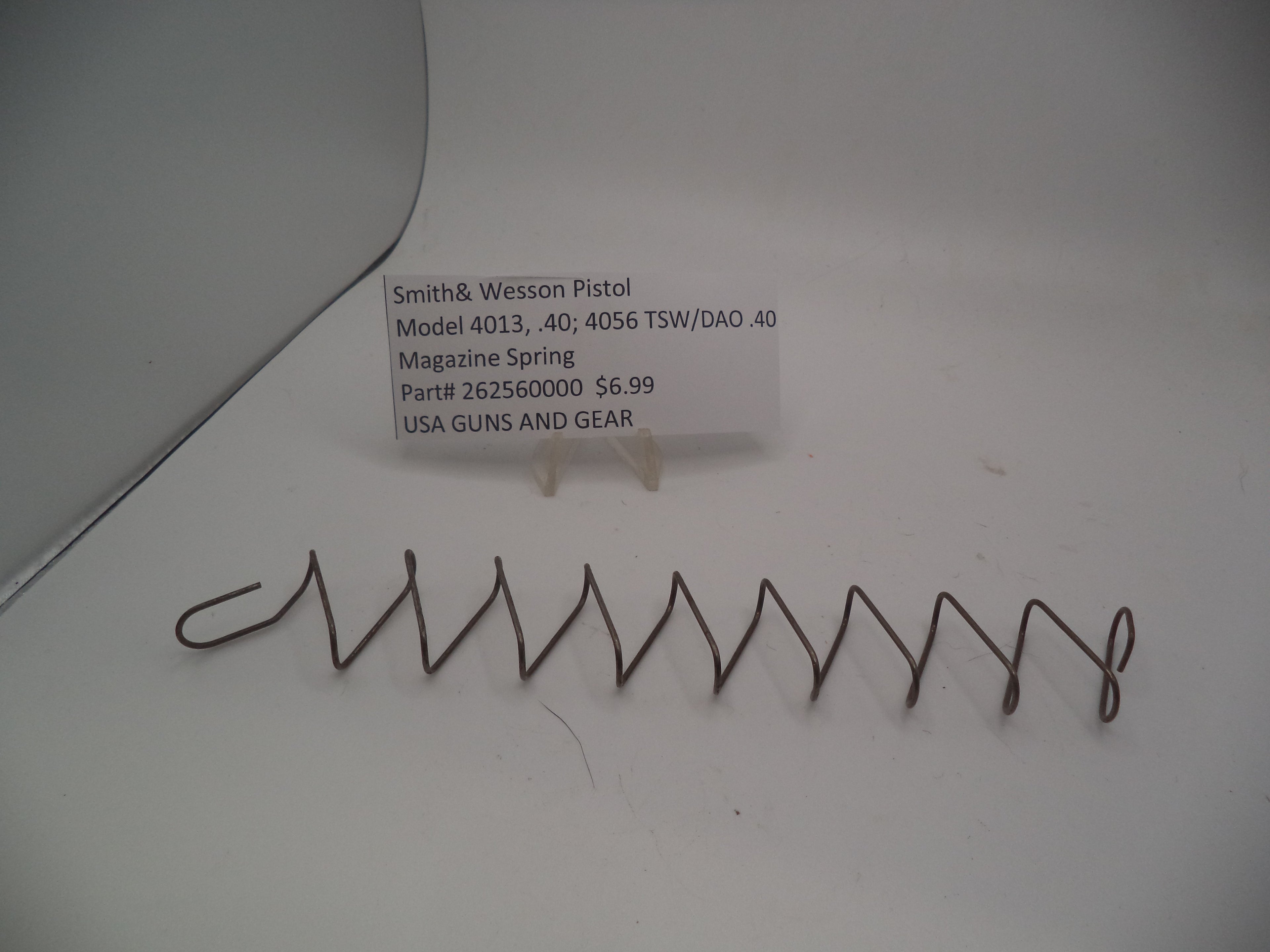 262560000 Smith & Wesson Model 4013, .40;  4056, TSW/DAO .40 Magazine Spring