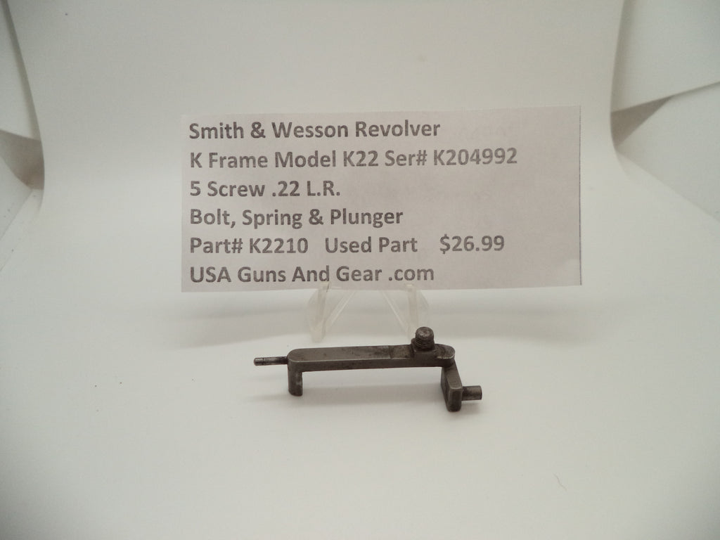 K2210 Smith & Wesson K Frame Model K22 Bolt Spring & Plunger .22 L.R