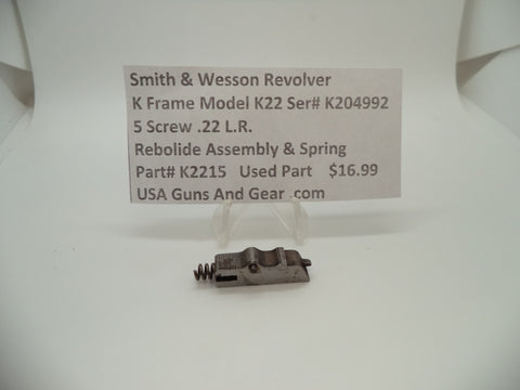 K2215 Smith & Wesson K Frame Model K22 Rebound Slide & Spring .22 L.R