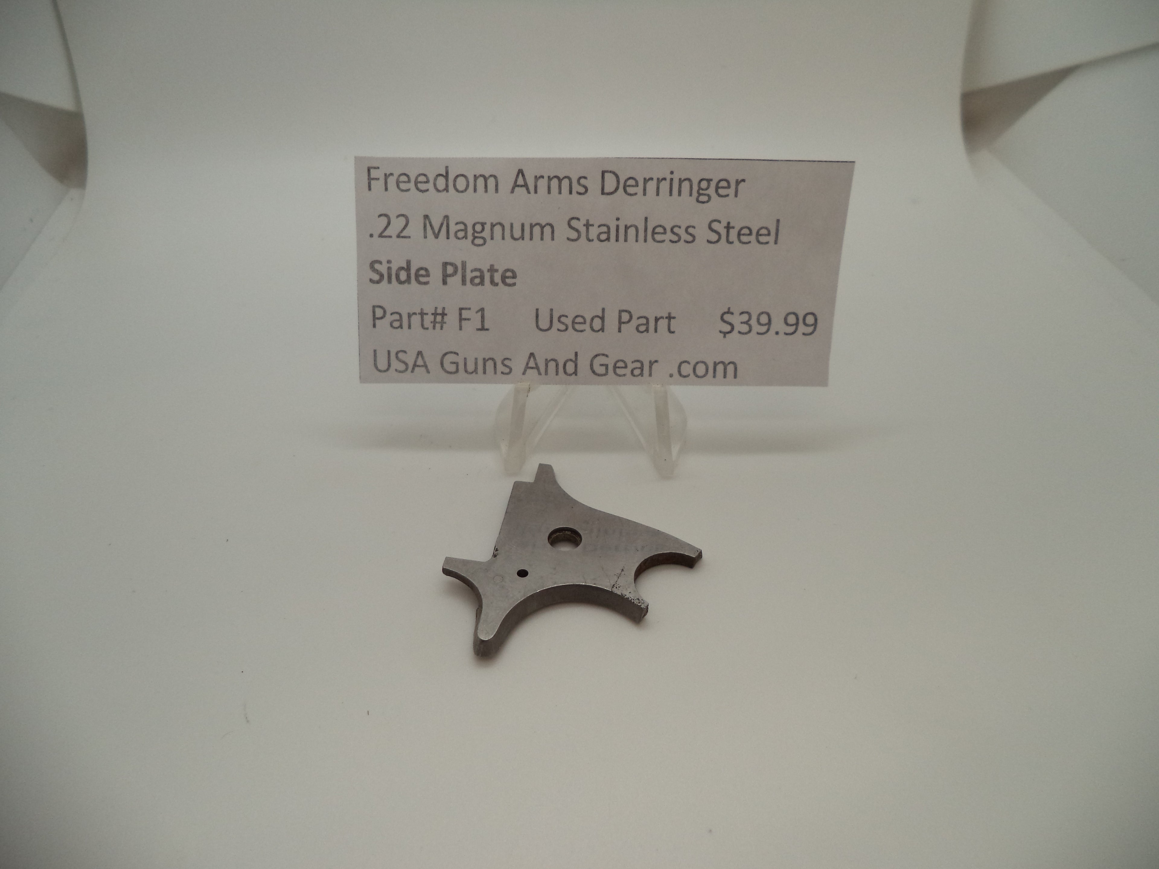 F1 Freedom Arms Derringer Used Stainless Steel Side Plate .22 Magnum