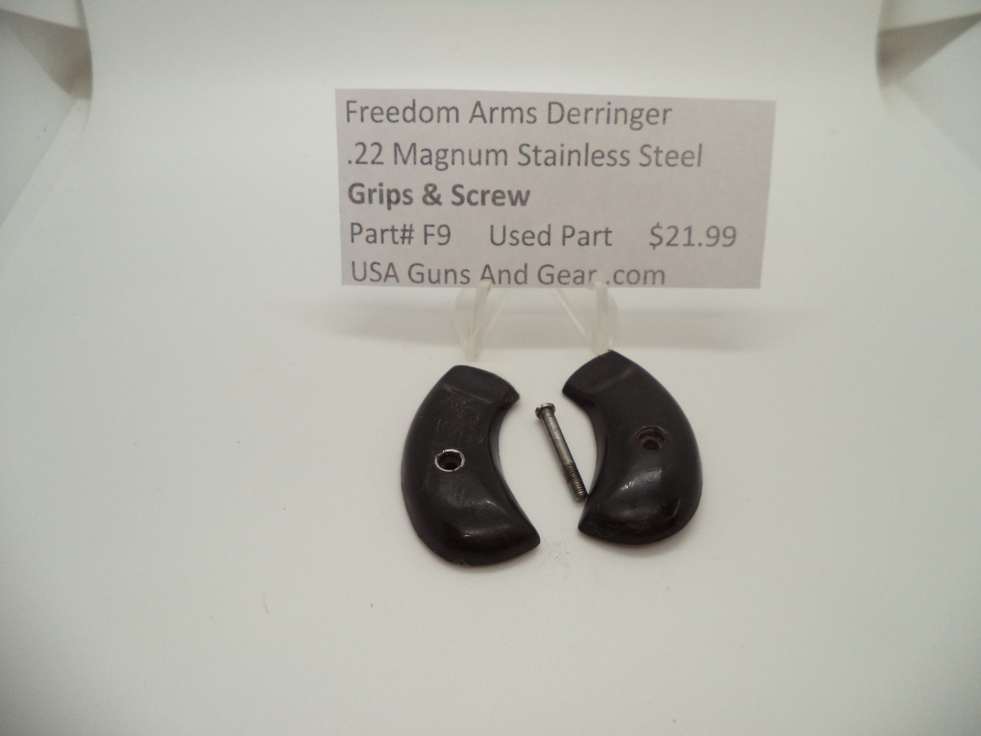 F9 Freedom Arms Derringer Used Stainless Steel Grips & Screw .22 Magnum
