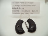 F9 Freedom Arms Derringer Used Stainless Steel Grips & Screw .22 Magnum