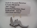 64189 Smith & Wesson K Frame Model 64 Trigger 38 Special Stainless Used Part