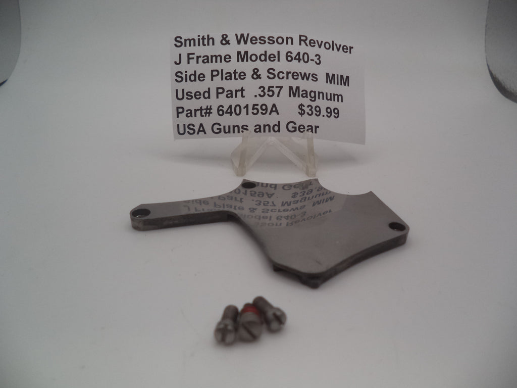 640159A S&W J Frame Revolver Model 640-3 .357 Mag Side Plate & Screws MIM Used
