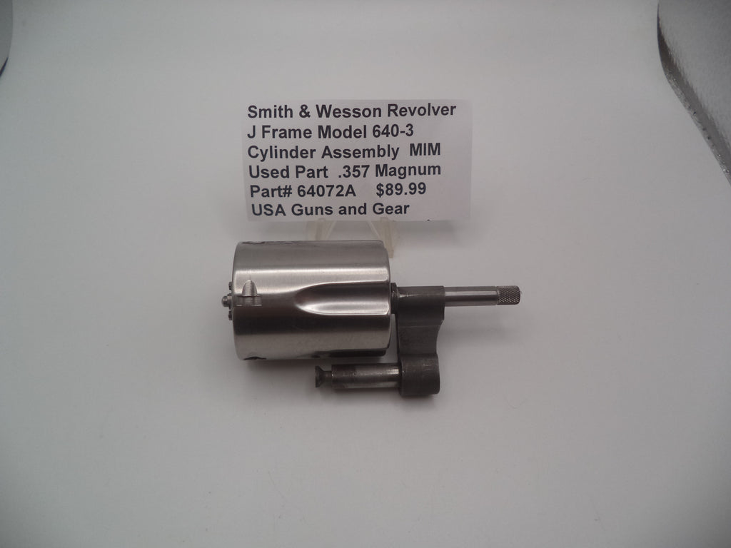 Smith & Wesson J Frame Model 640-3 Cylinder Assembly - MIM Stainless Steel .357 Magnum - Used OEM Part J64072A