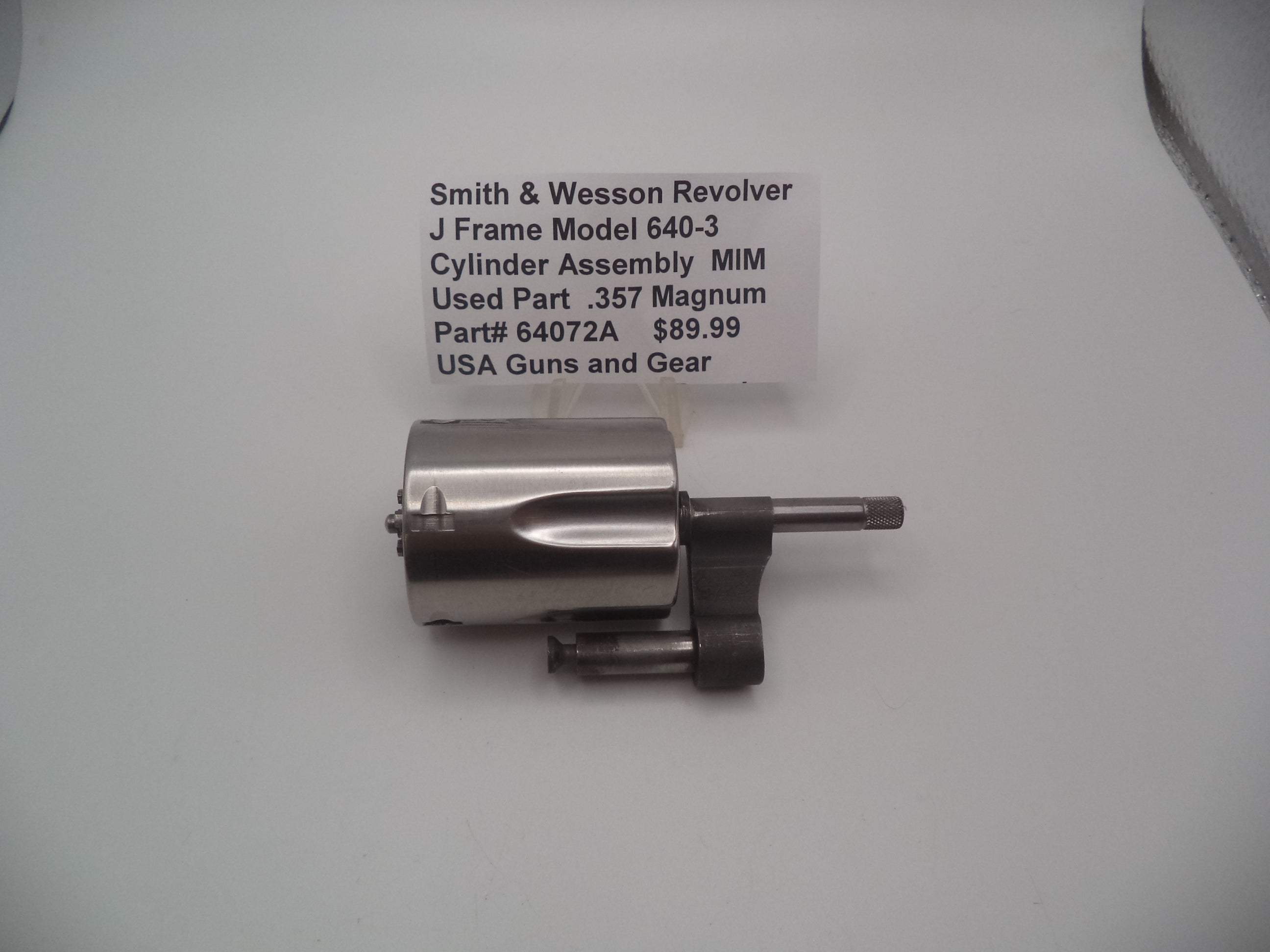 Smith & Wesson J Frame Model 640-3 Cylinder Assembly - MIM Stainless Steel .357 Magnum - Used OEM Part J64072A