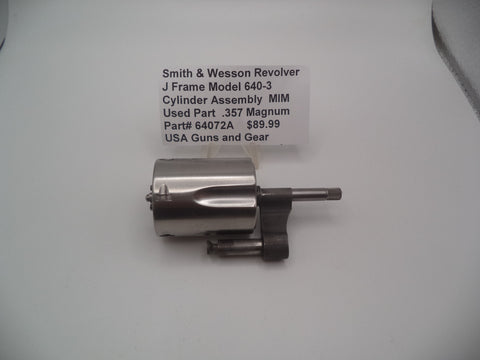 J64072A S&W J Frame Revolver Model 640-3 .357 Cylinder Assembly MIM Used