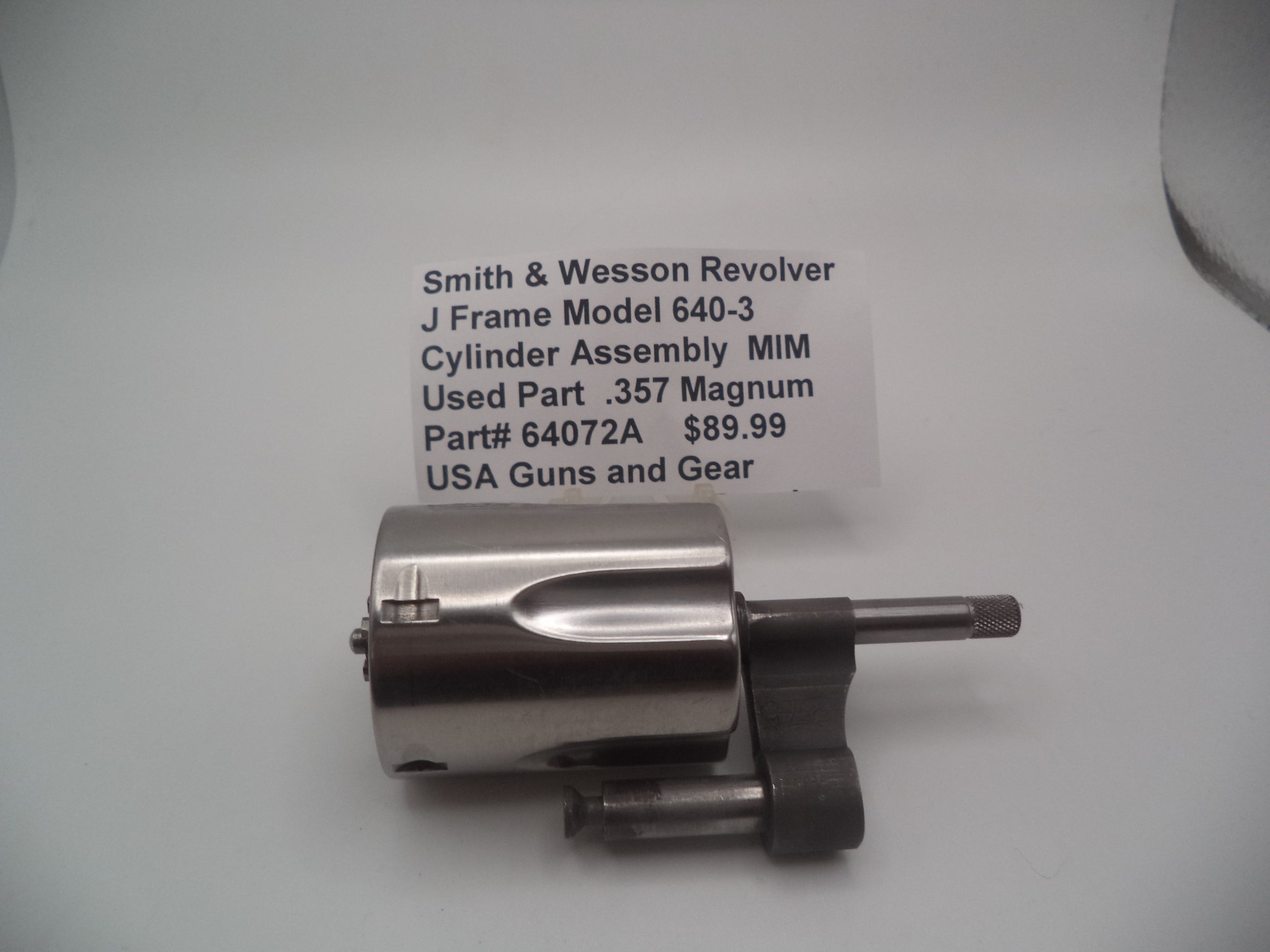 Smith & Wesson J Frame Model 640-3 Cylinder Assembly - MIM Stainless Steel .357 Magnum - Used OEM Part J64072A
