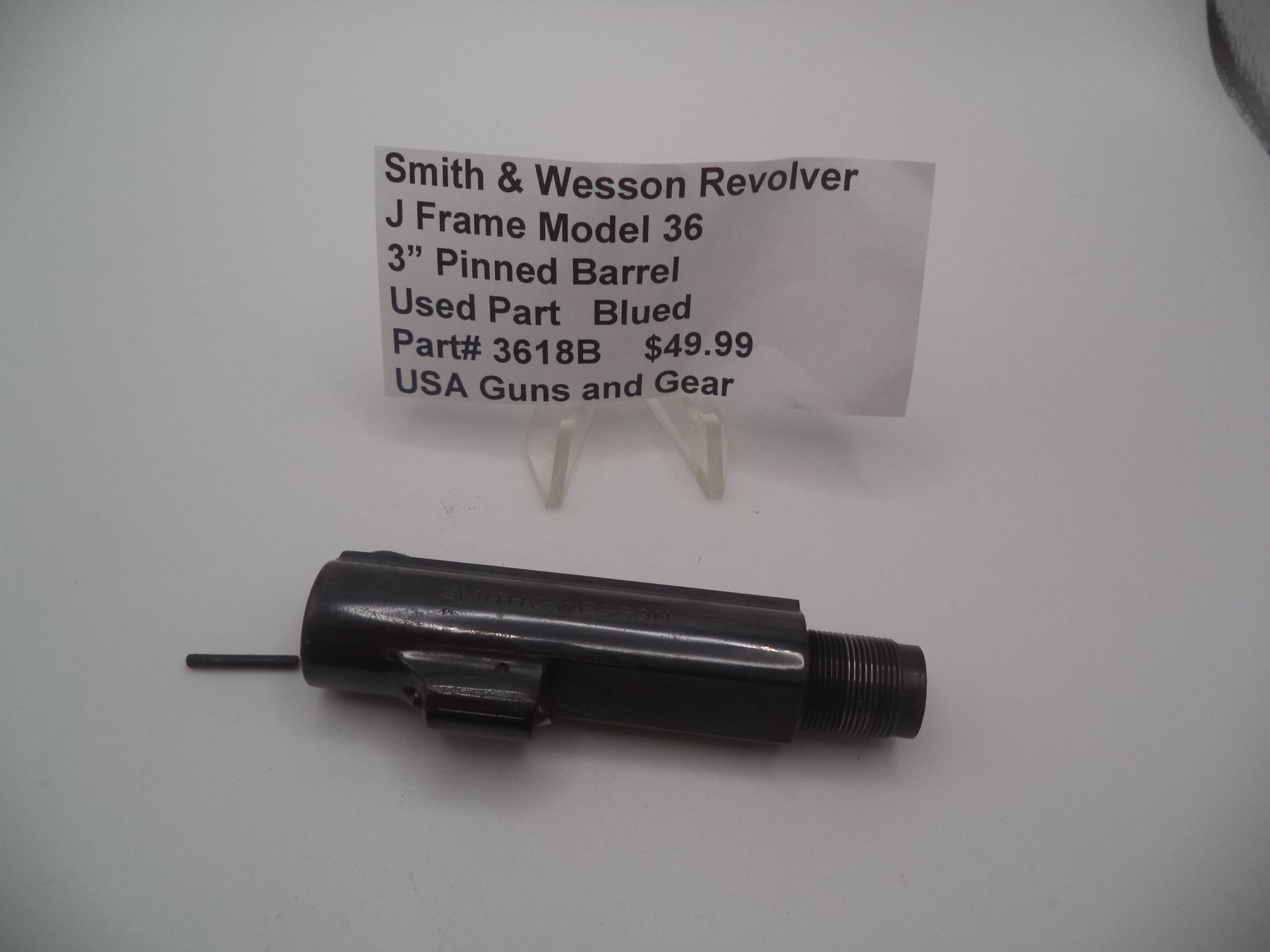 366AB Smith & Wesson J Frame Model 36 38 .Spl 1/78" Pinned Barrel Blue