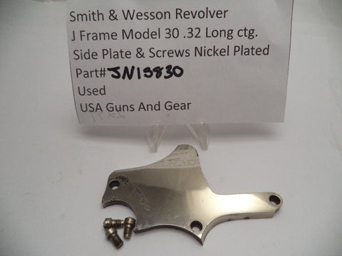 JN15830 Smith & Wesson J Frame Model 30 Side Plate & Screws Nickel Used .32 Long