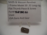 JN18030 Smith & Wesson J Frame Model 30 Thumb Piece & Screw Nickel Used .32 Long