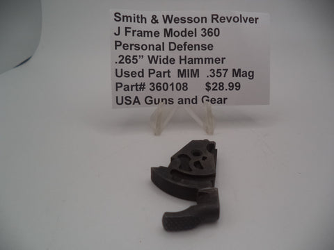 360108 Smith & Wesson Revolver J Frame Model 360 Personal Defense .265" Wide Hammer