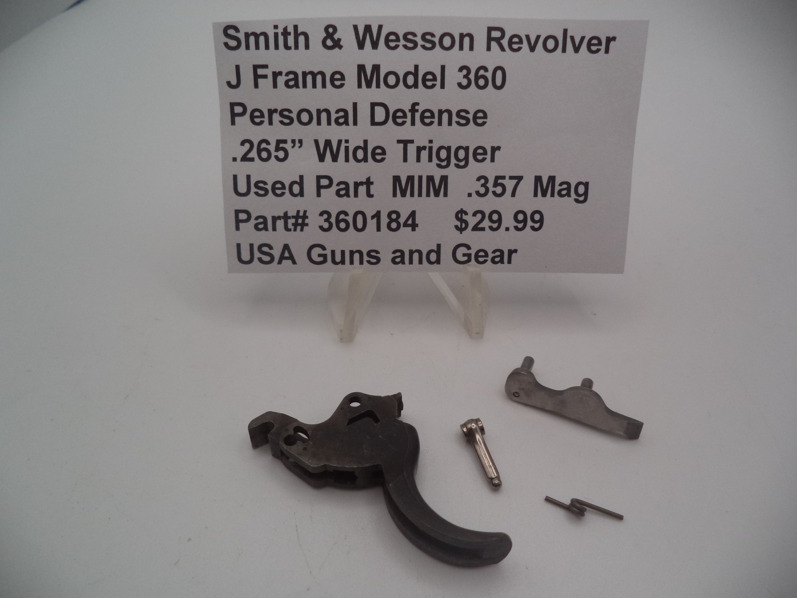 360184 Smith & Wesson Revolver J Frame Model 360 Personal Defense .265" Wide Trigger