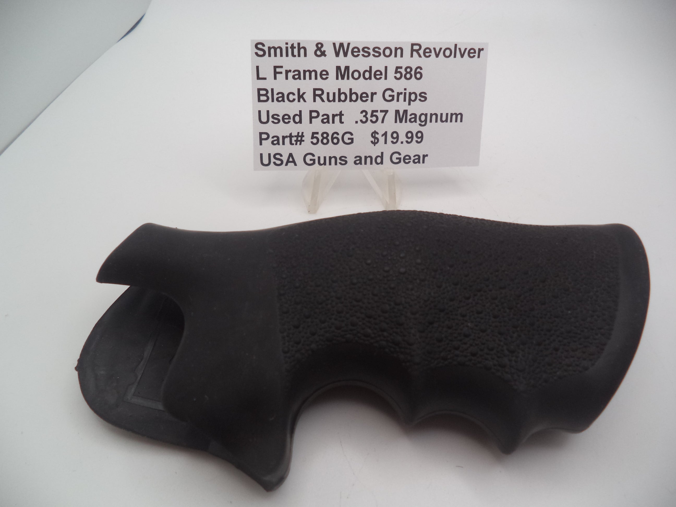 586G Smith & Wesson Revolver L Frame Model 586 Hogue Black Rubber Grips