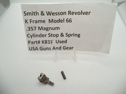 K81F Smith & Wesson Revolver K Frame Model 66 Cylinder Stop & Spring Used