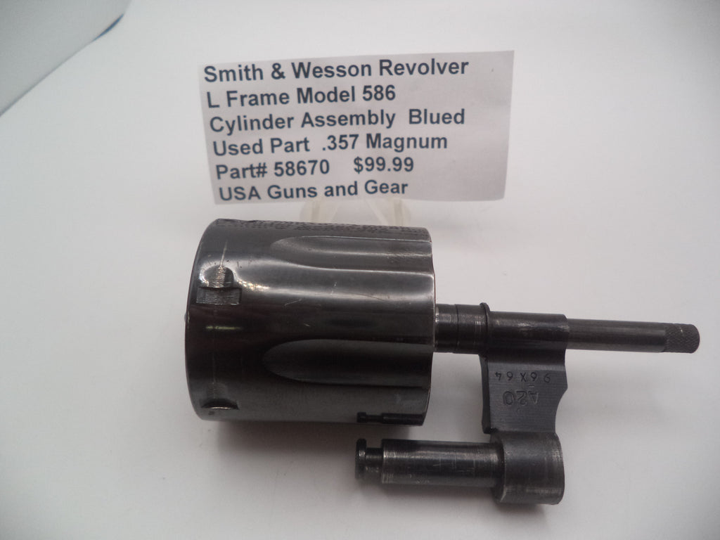 Smith & Wesson Model 586 L Frame Cylinder Assembly - Blued Finish | OEM Part 58670