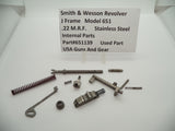 651139 Smith & Wesson J Frame Model 651 Revolver Internal Parts SS .22 M.R.F.
