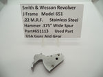 651113 Smith & Wesson J Frame Model 651 Revolver Hammer .375" S.S. .22 M.R.F.