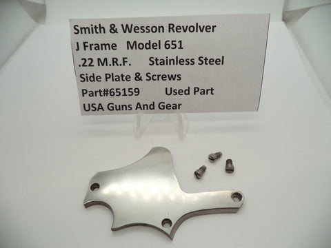 65159 Smith & Wesson J Frame Model 651 Revolver Side Plate & Screw S.S. .22 M.R.