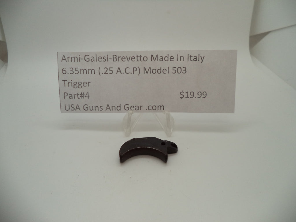 4 Armi-Galesi-Brevetto Pistol Model 503 Trigger 6.35mm (.25 ACP)