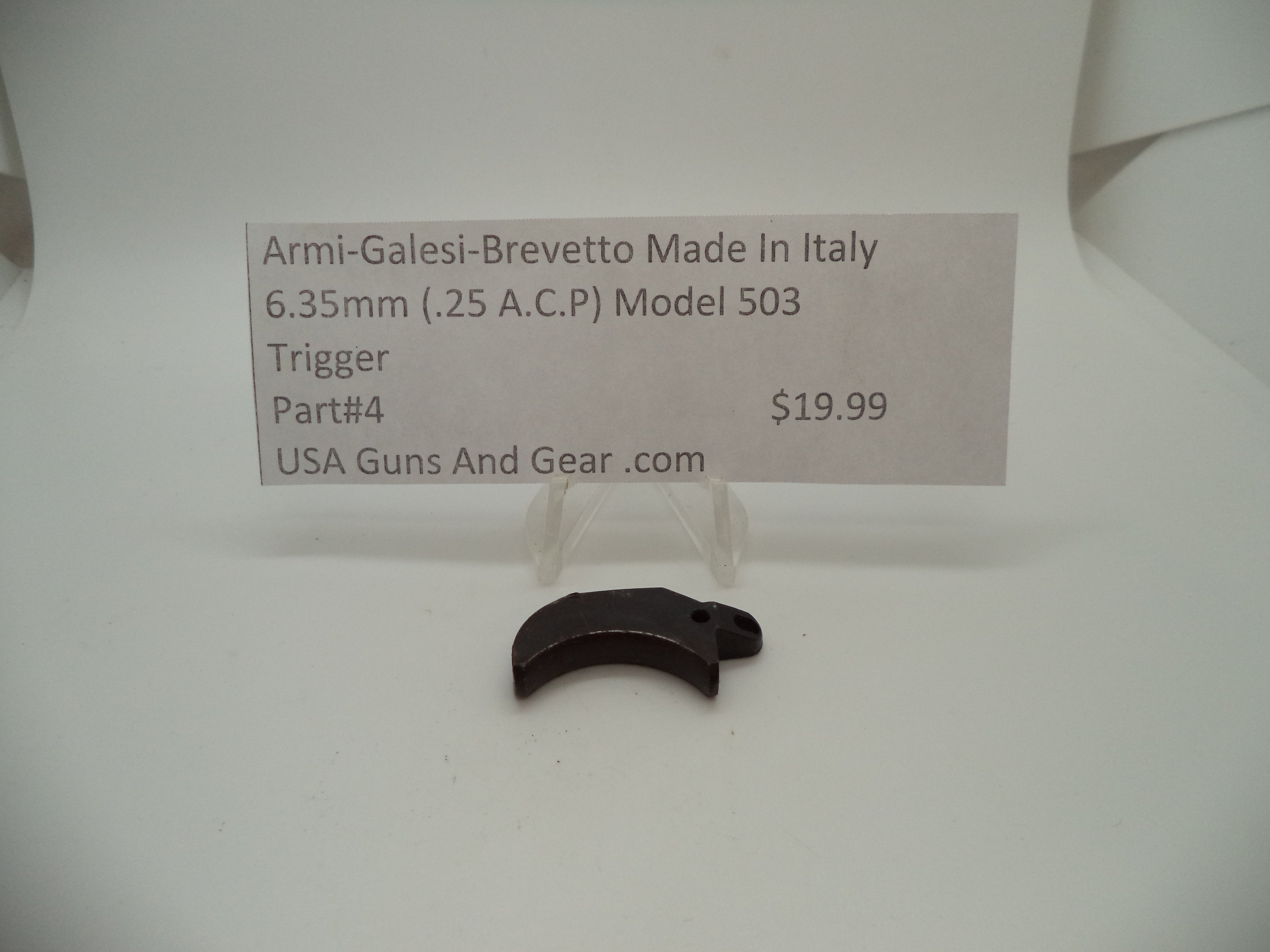 4 Armi-Galesi-Brevetto Pistol Model 503 Trigger 6.35mm (.25 ACP)