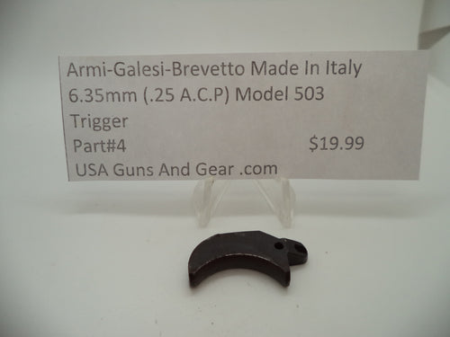 4 Armi-Galesi-Brevetto Pistol Model 503 Trigger 6.35mm (.25 ACP)