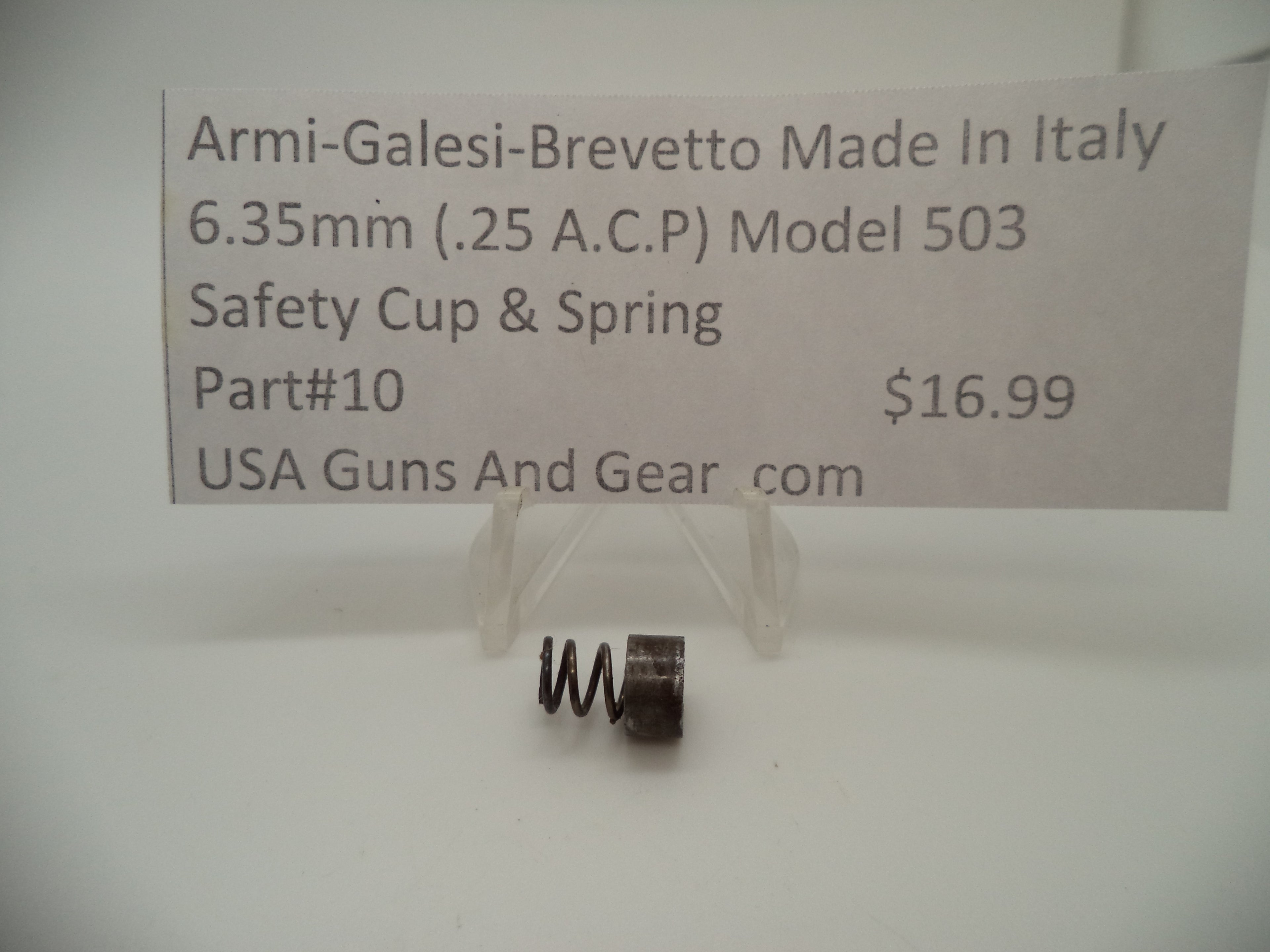 Armi-Galesi-Brevetto Model 503 Safety Cup & Spring - .25 ACP (6.35mm) - Used