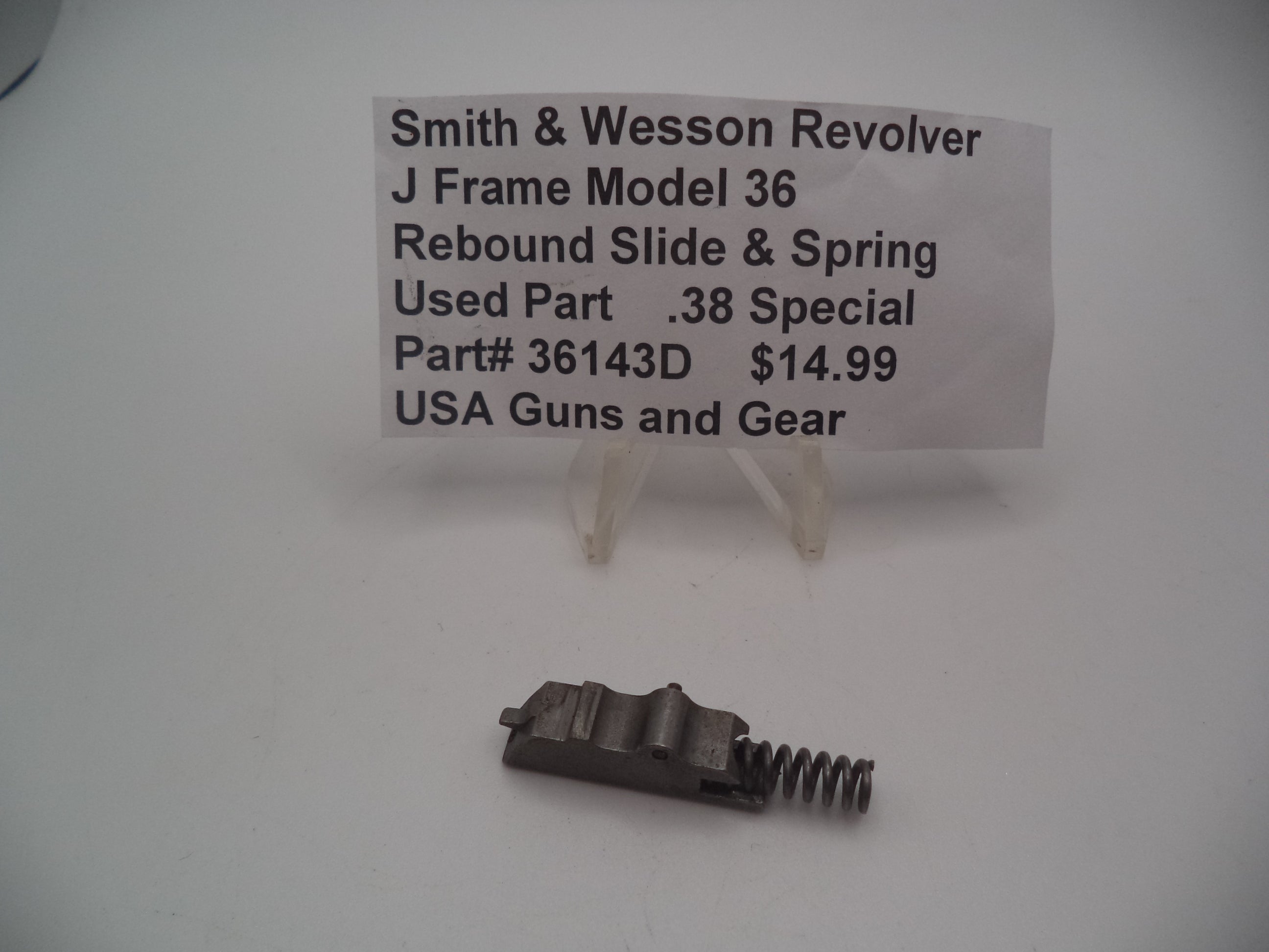 36143D Smith & Wesson Revolver J Frame Model 36 Rebound Slide & Spring