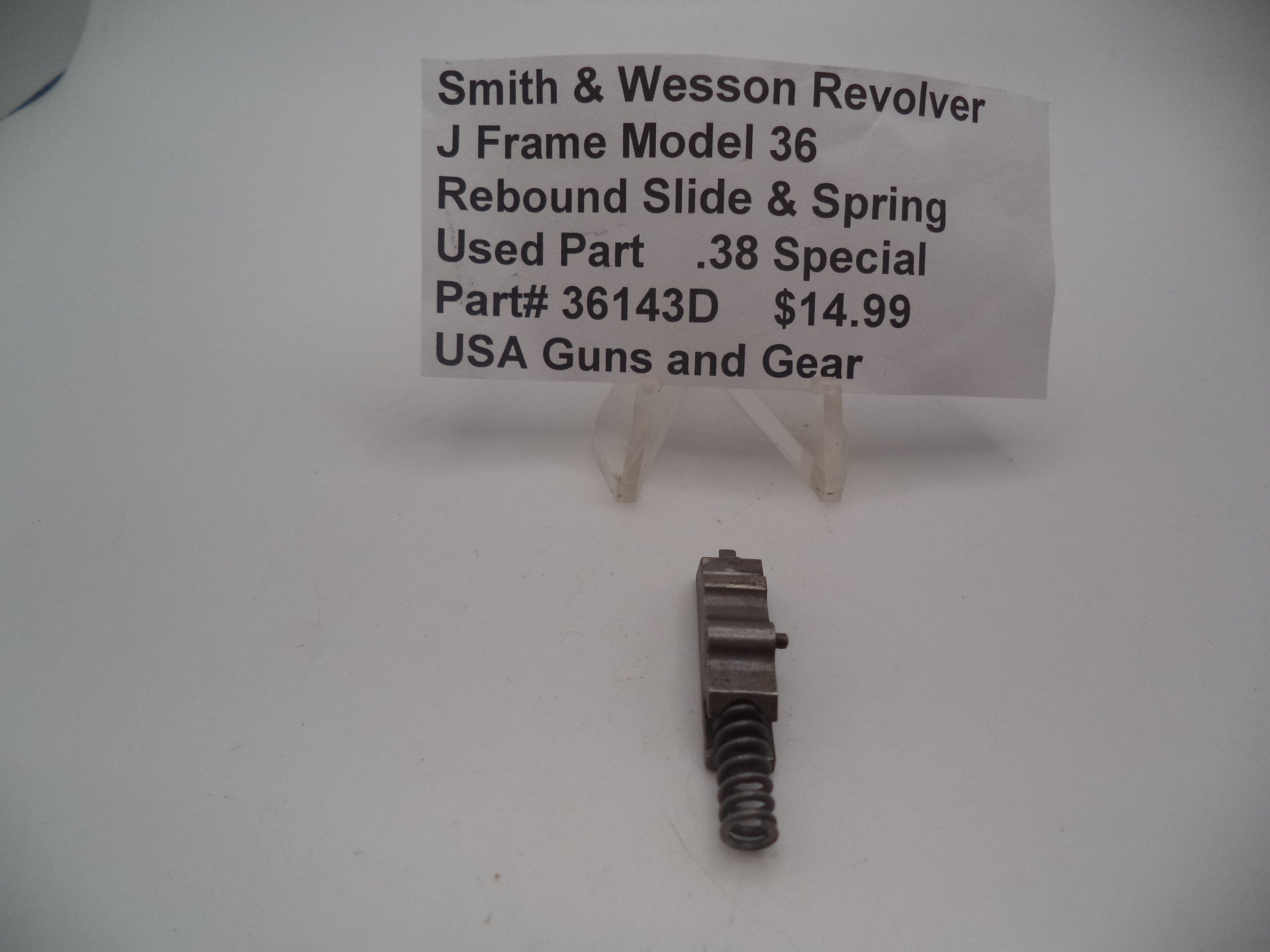 36143D Smith & Wesson Revolver J Frame Model 36 Rebound Slide & Spring