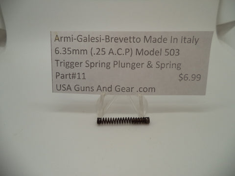 11 Armi-Galesi-Brevetto Model 503 Trigger Spring Plunger & Spring 6.35mm (.25 ACP)