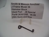 3636120B Smith & Wesson Revolver J Frame Model 36 Hammer Block