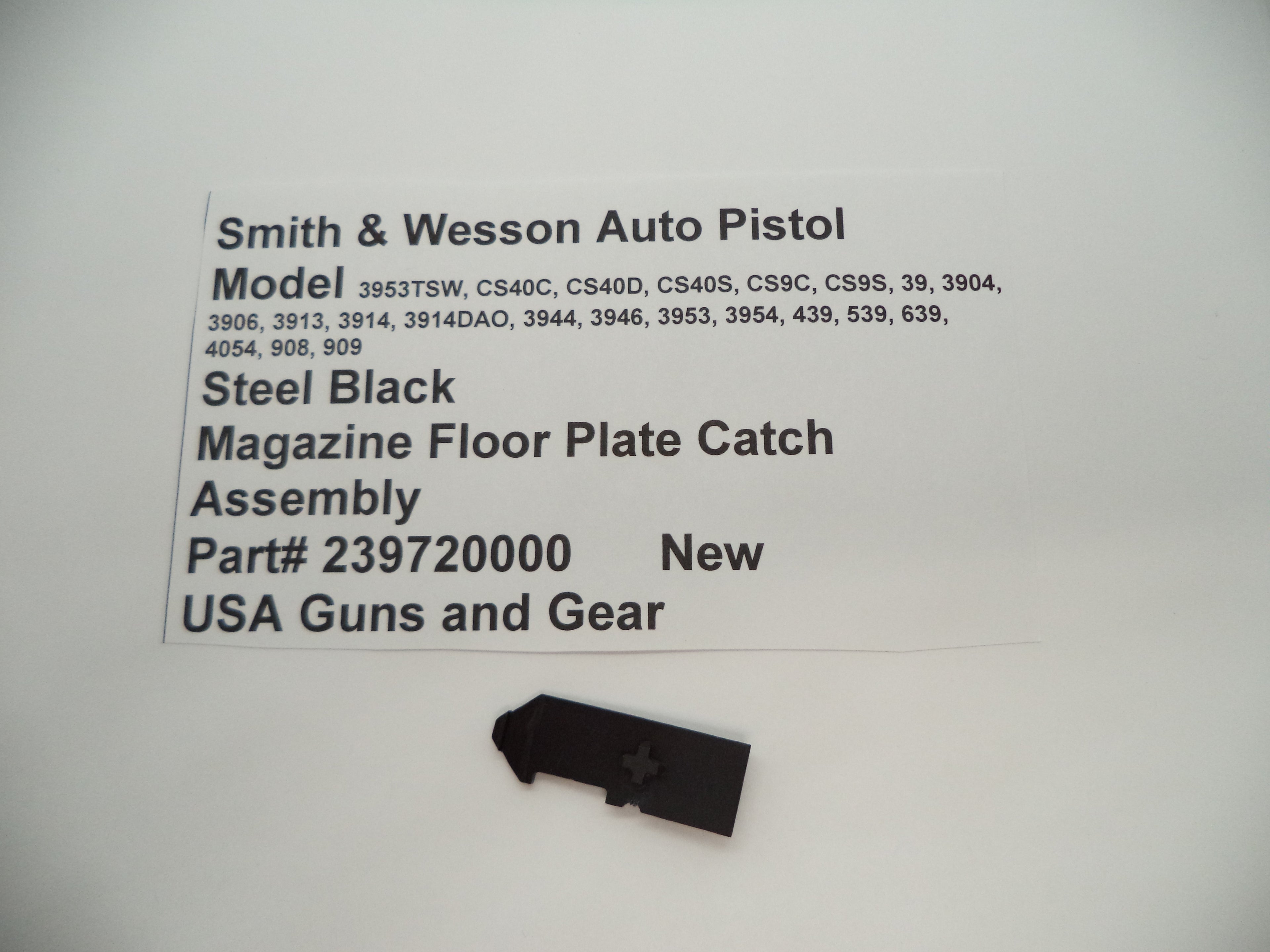 239720000 Smith & Wesson Pistol Multi Model Magazine Floor Plate Catch Black New