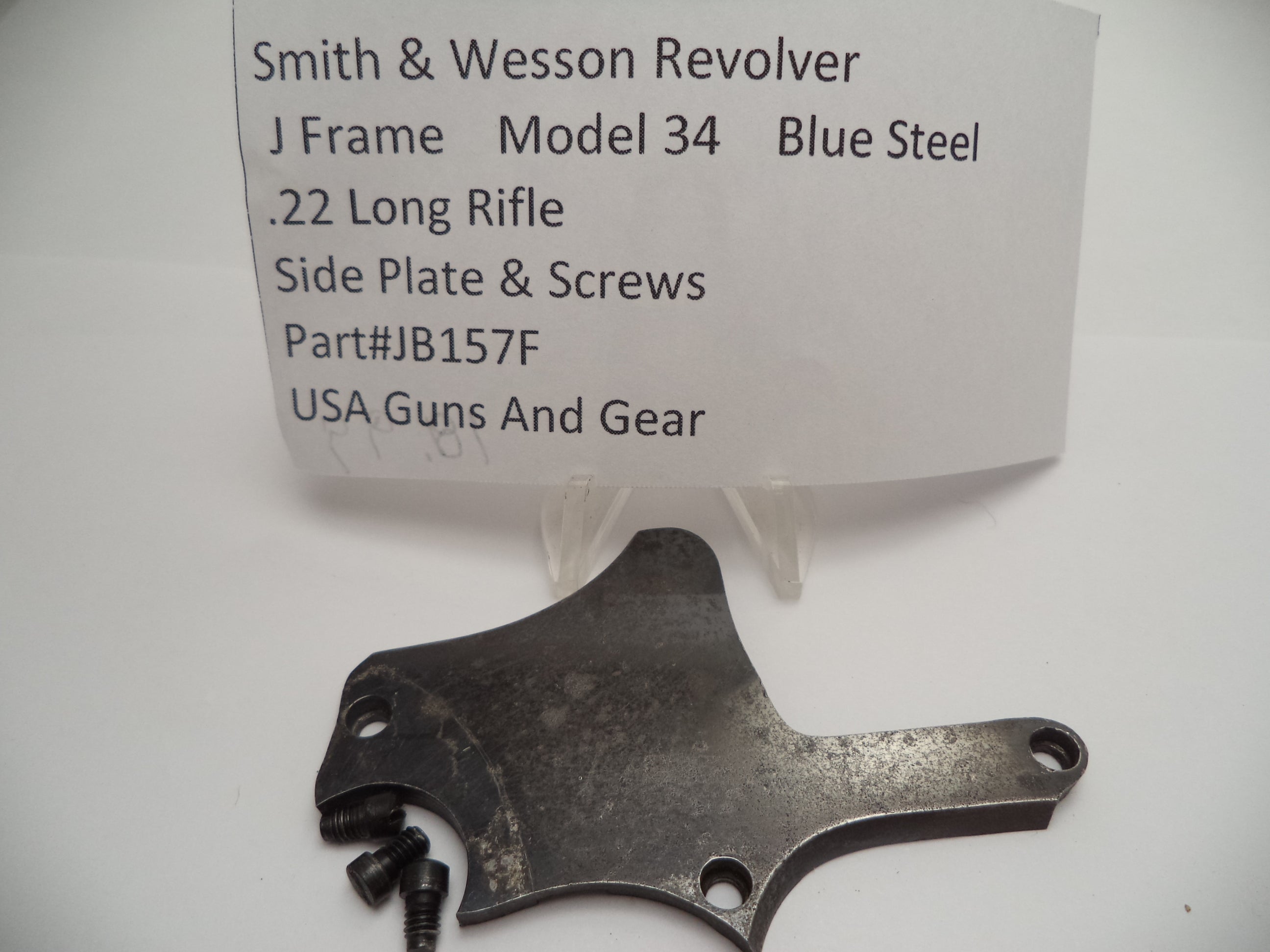 JB157F Smith & Wesson J Frame Model 34 Side Plate & Screws .22 Long Rifle